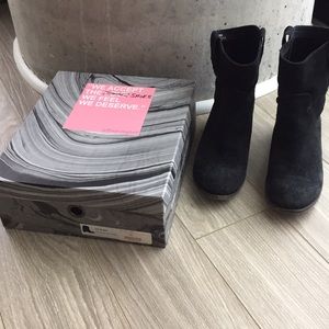 Black Oiled Suede Booties